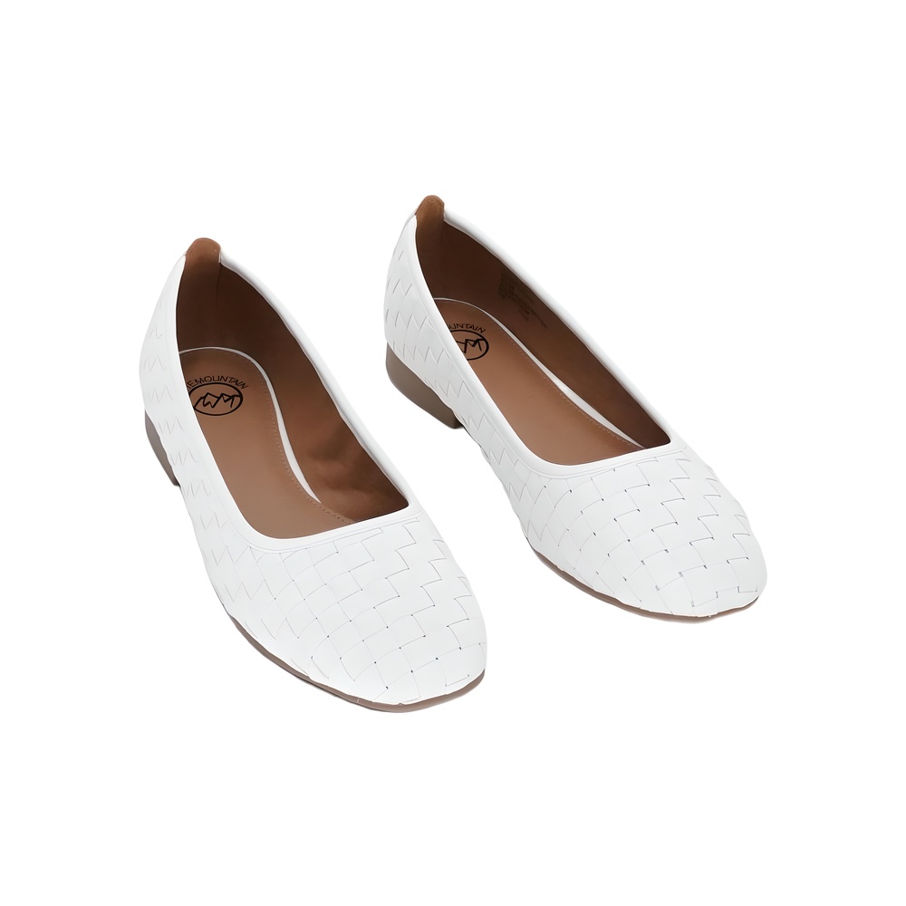 White Mountain Womens Boccie Slip On Flats White Woven Size 8.5M